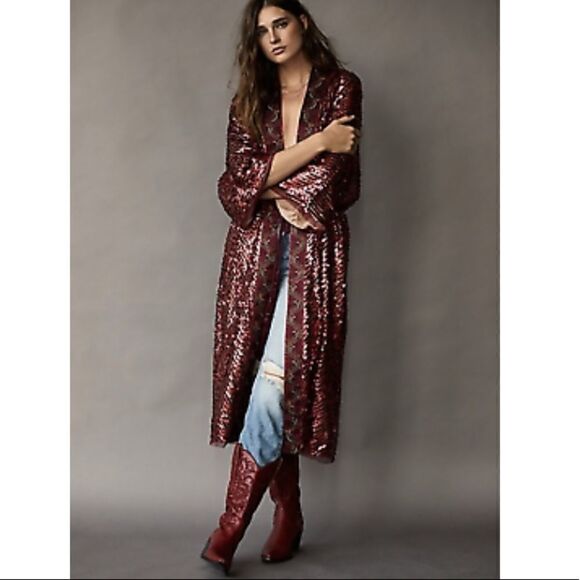 New Free People Sequin Embroidered Light Coming - Picture 2 of 7
